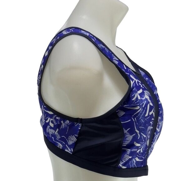 ATHLETA Women's Sports Bra Nylon Blue Breathable Comfortable Fit Mesh V Size L - Picture 3 of 8